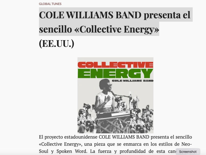Cole Williams - Collective Energy (produced by Samuel Quinn) - Powered by TMWW Cole Williams - Collective Energy (produced by Samuel Quinn) - Powered by TMWW